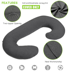 COSMOPLUS Pregnancy Pillow Cover soft jersey knit for breathable comfort