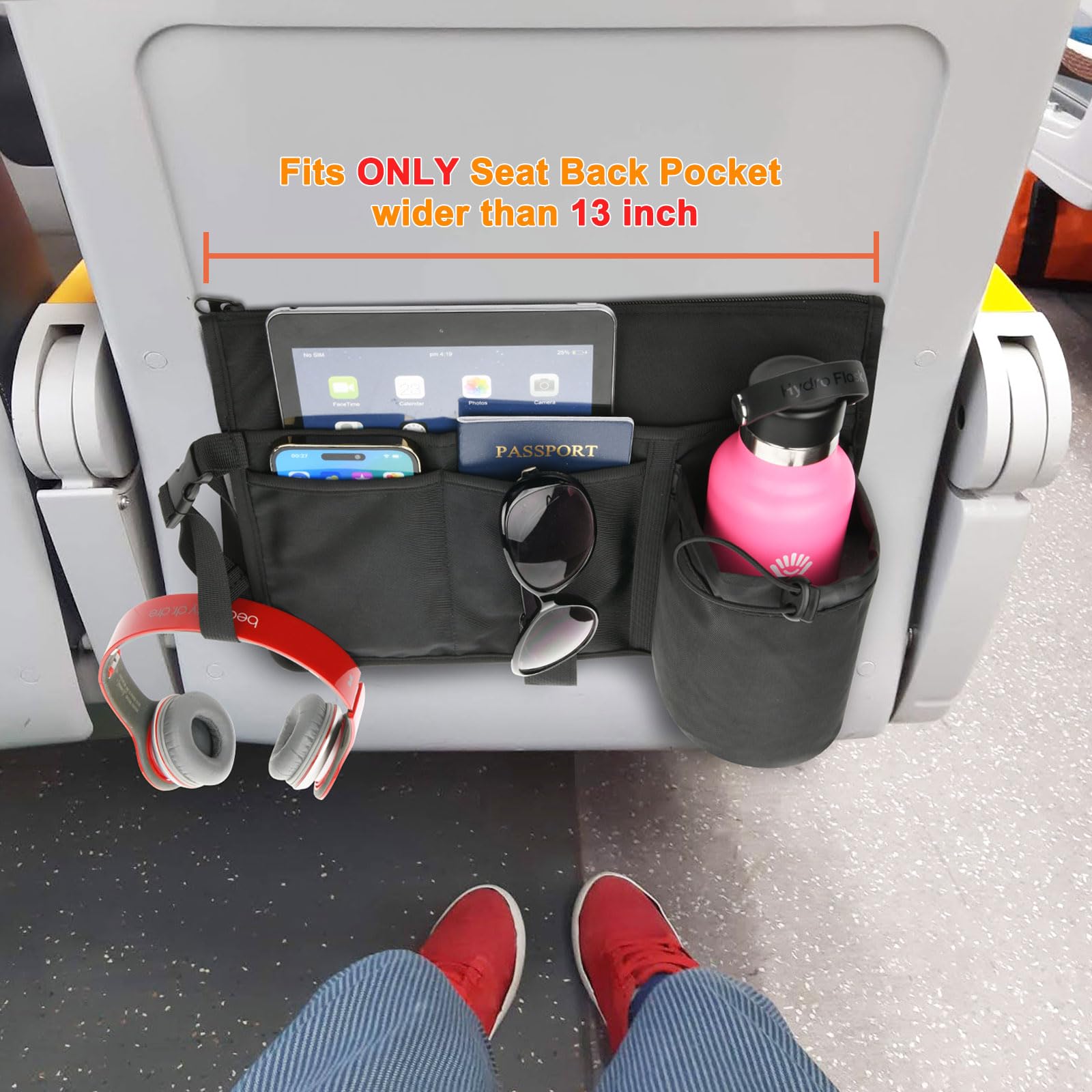 Cosmos seatback organizer material and stitching demonstrate durability