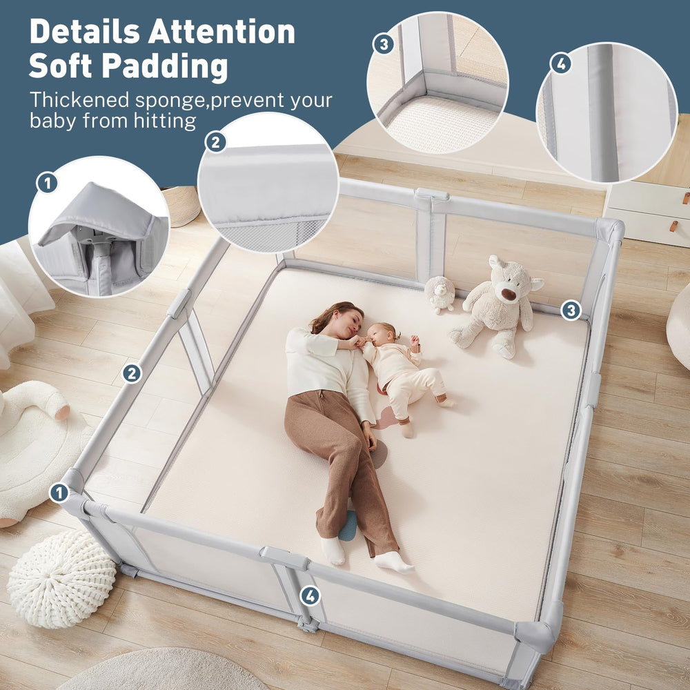 Cosola baby playpen 360 mesh design allows clear supervision from any angle.