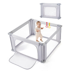 Cosola baby playpen 47x47 square assembly shows quick tool-free setup for safe play
