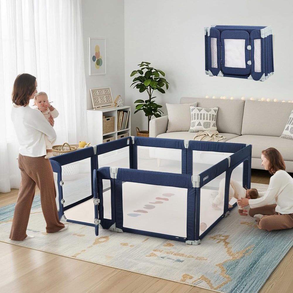 Cosola baby playpen 79x71 setup demonstrates a spacious, safe play area for indoors or outdoors.
