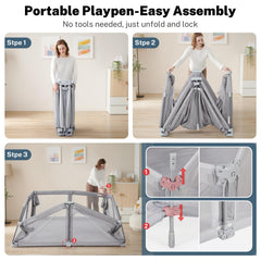 Cosola baby playpen in use showing a large interior space for crawling and play.