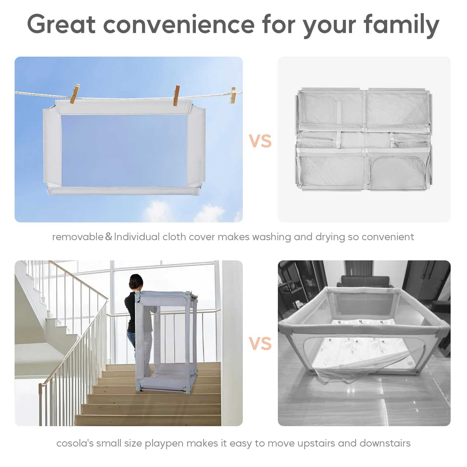 Cosola easy install fold no tools enables compact storage after play