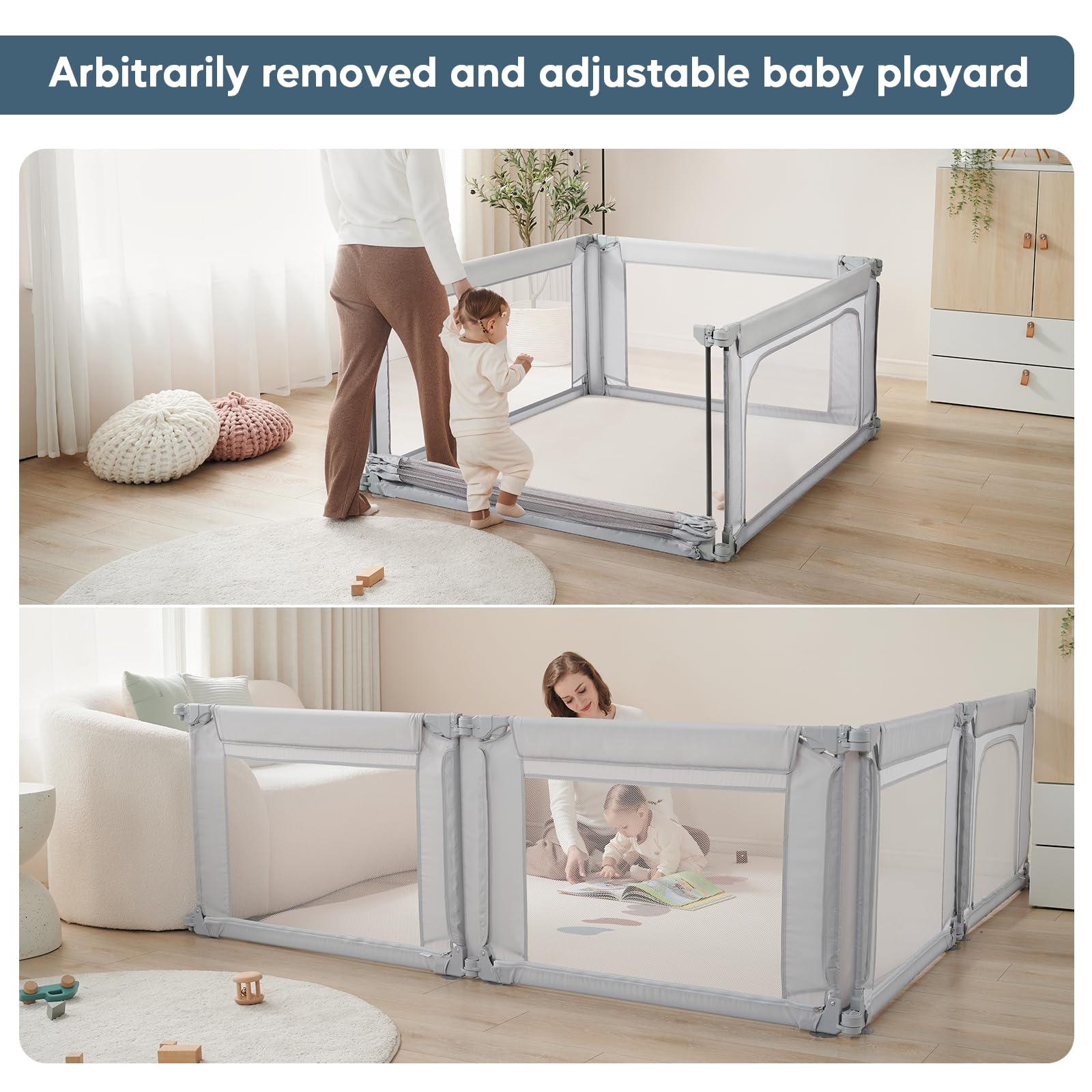 Cosola portable playpen lightweight design helps move between rooms
