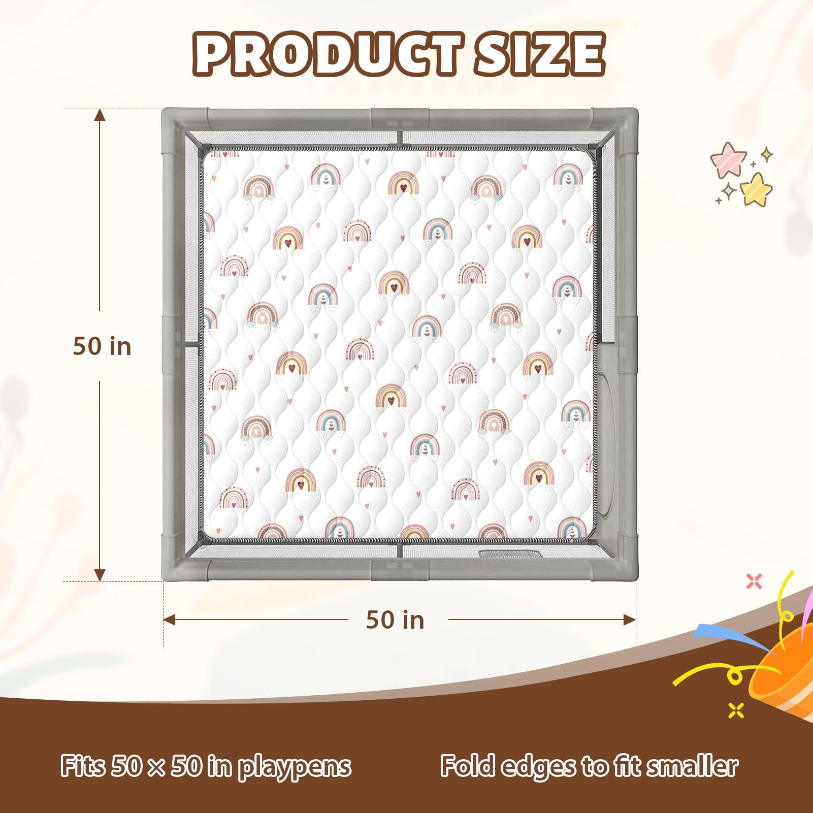 Cosovia Baby Play Mat Rainbow wide surface ideal for crawling play