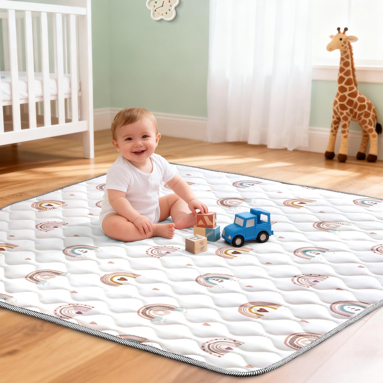 Cosovia Baby Play Mat Rainbow versatile play space for varied floor types