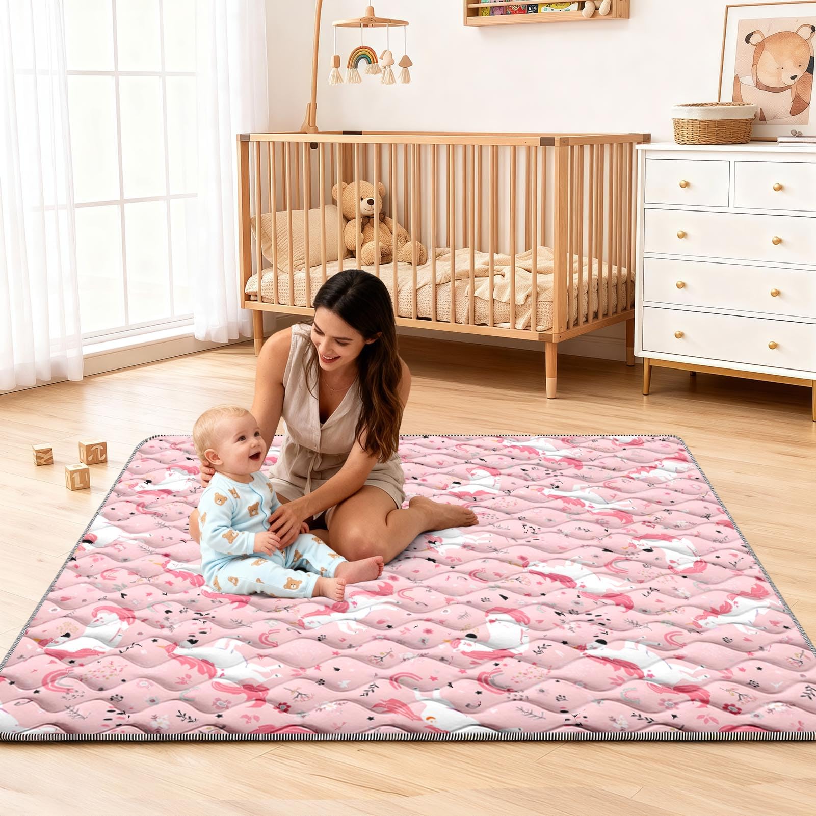 Cosovia Baby Play Mat spacious 50x50 area promotes safe exploration.