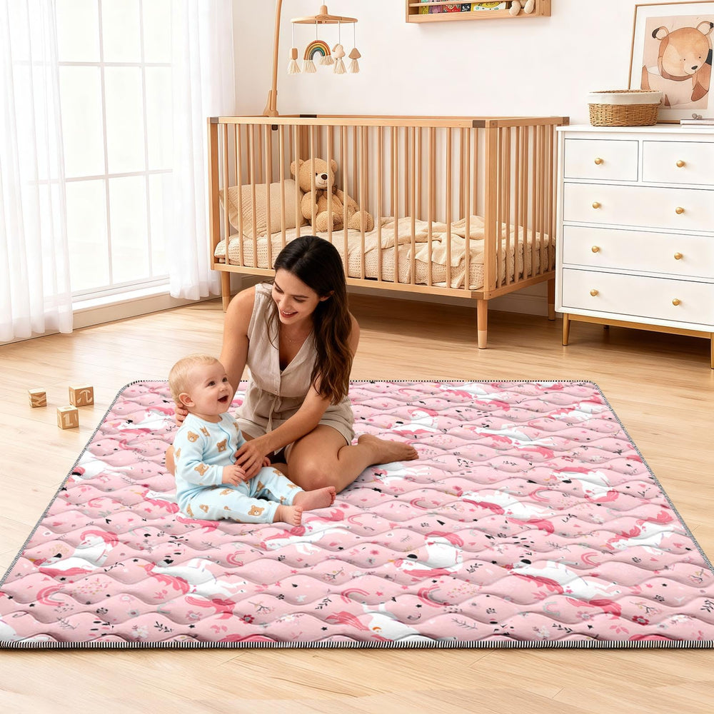 Cosovia Baby Play Mat spacious 50x50 area promotes safe exploration.