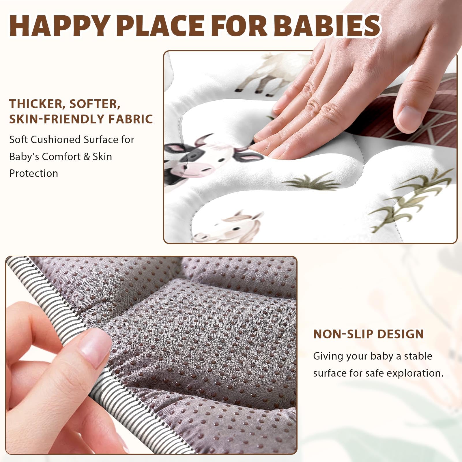 Cosovia Baby Play Mat water-resistant surface for quick spills and cleaning