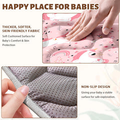 Cosovia Baby Play Mat water-resistant surface cleans spills quickly.