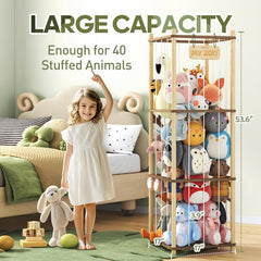 Costoso stuffed animal storage adjustable elastic cords secure toys of all sizes for easy reach