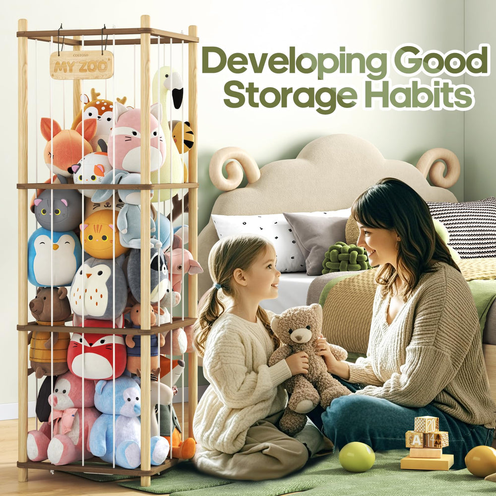 Costoso stuffed animal storage easy assembly with tool-free setup and visual guide