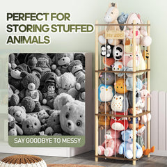Costoso stuffed animal storage vertical tier system maximizes space while keeping toys visible
