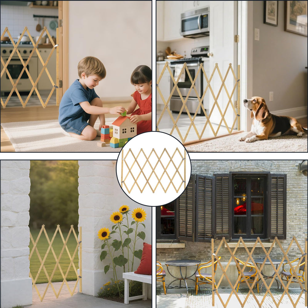 Costyle retractable accordion gate in action demonstrates smooth expansion.