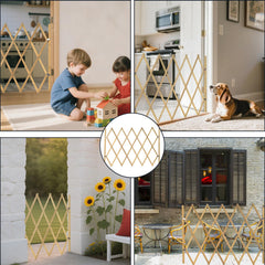Costyle retractable accordion gate in action demonstrates smooth expansion.
