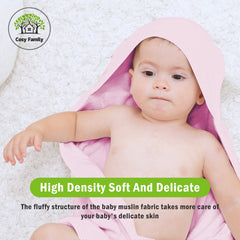 Cosy Family hooded towel on a child providing cozy post-bath coverage.