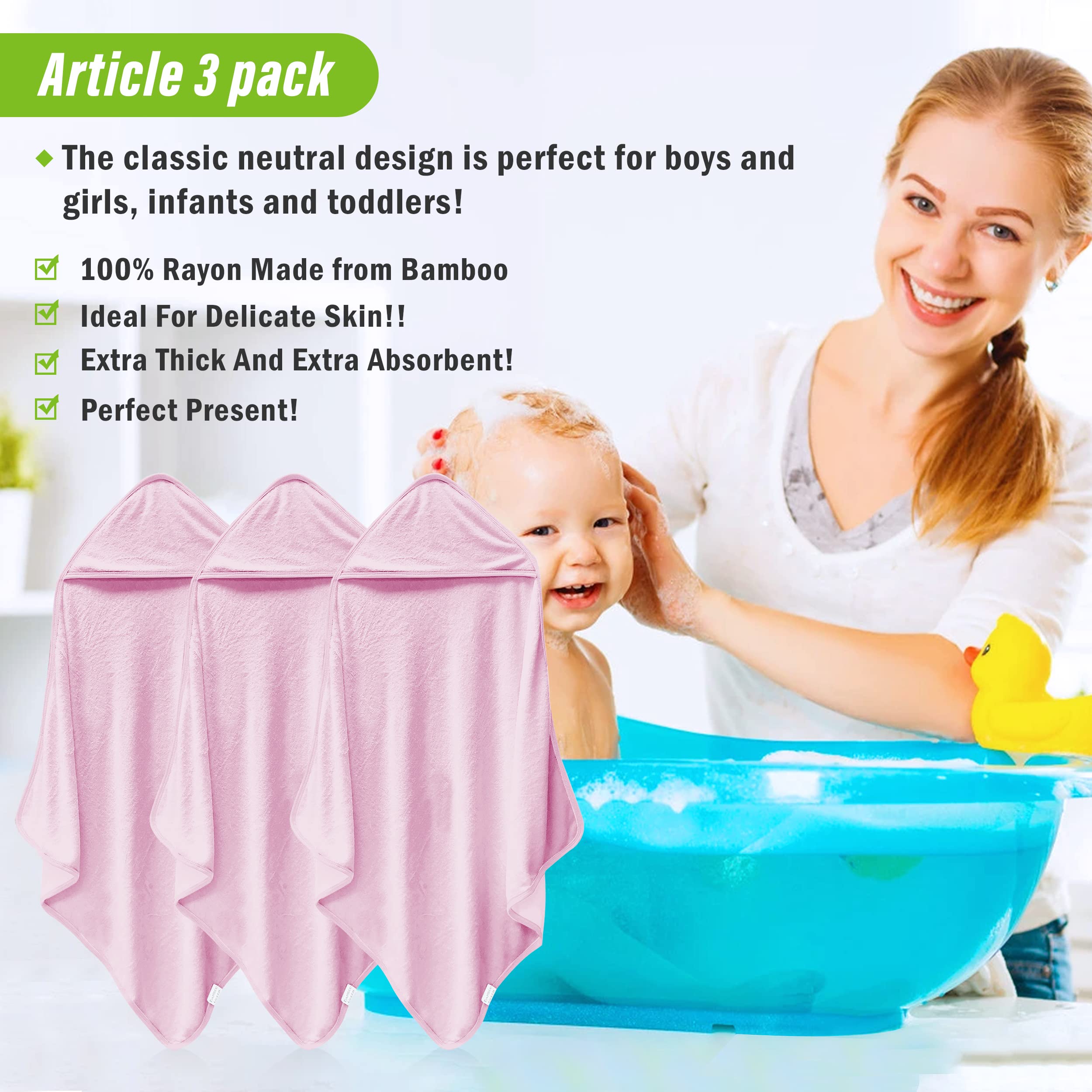 Cosy Family pink-detail towel, plush texture perfect for newborns.