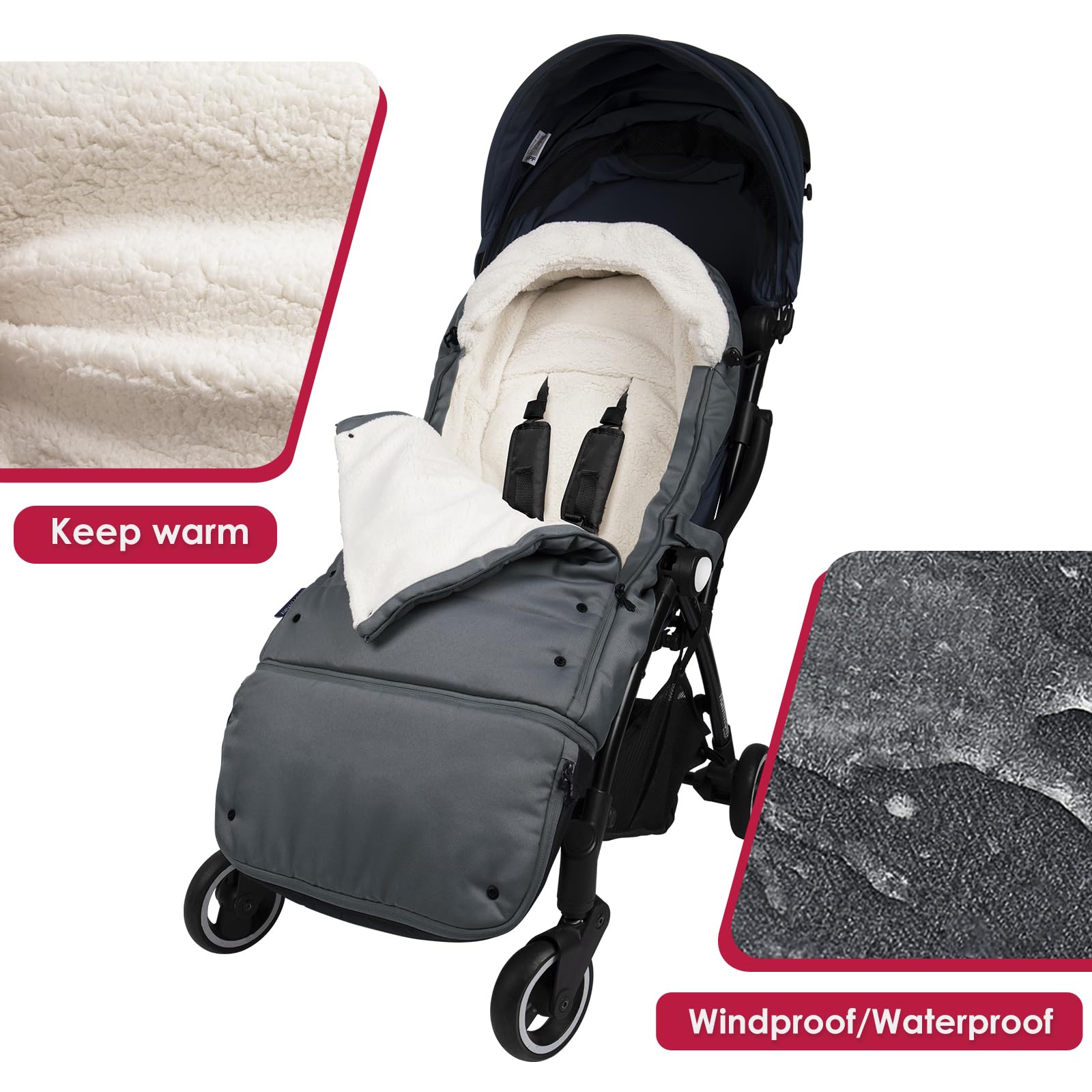 CosyDiary extendable bottom zip demonstrates room for growing legs and easy airflow.
