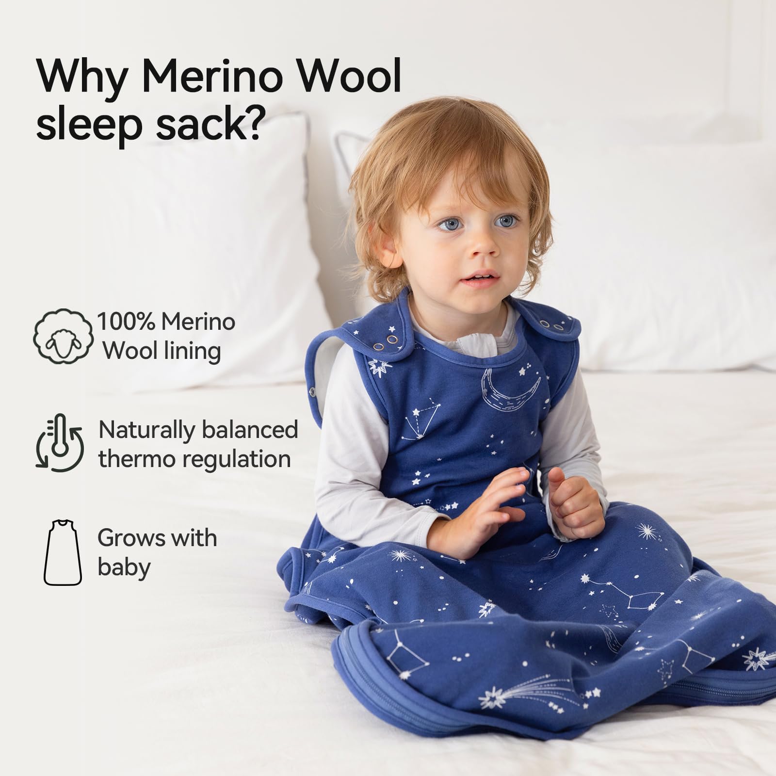 CosyDiary organic cotton outer shell closeup showcases soft, chemical-free comfort.