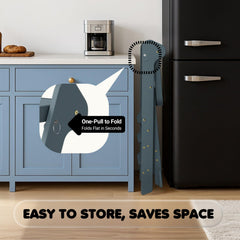 COSYLAND Foldi slate-blue folded-flat shows compact storage for small kitchens