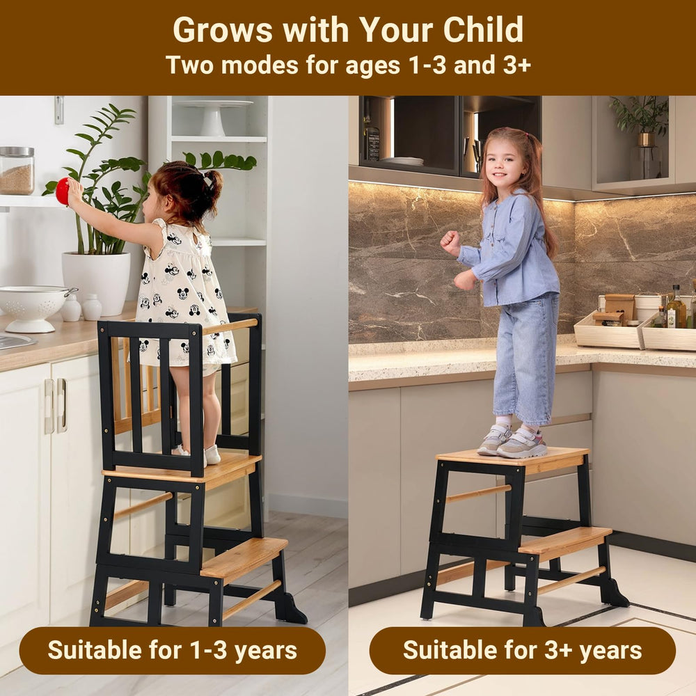 COSYLAND kids kitchen step stool assembly-friendly design enables quick setup.