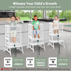 COSYLAND Kids Kitchen Step Stool height-adjustment positions enable growing with your child