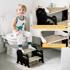 COSYLAND Kids step stool cat-top angle for climbing and grip