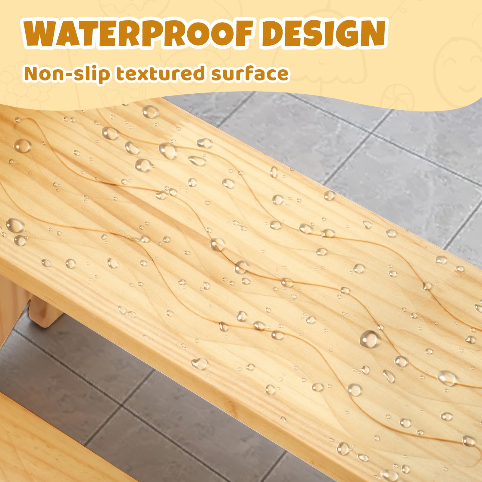 Cosyland stool with smooth finish resists stains and wipes clean
