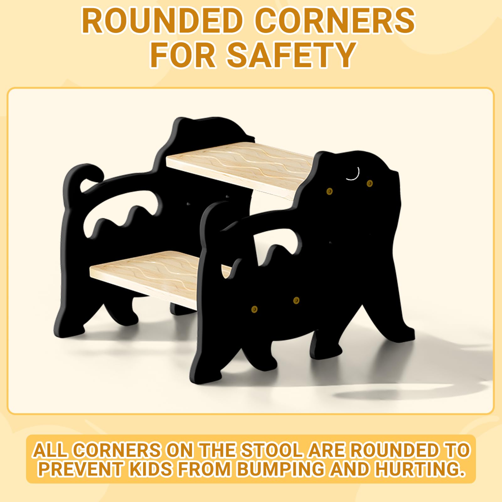 COSYLAND Kids step stool compact-footprint fits small spaces