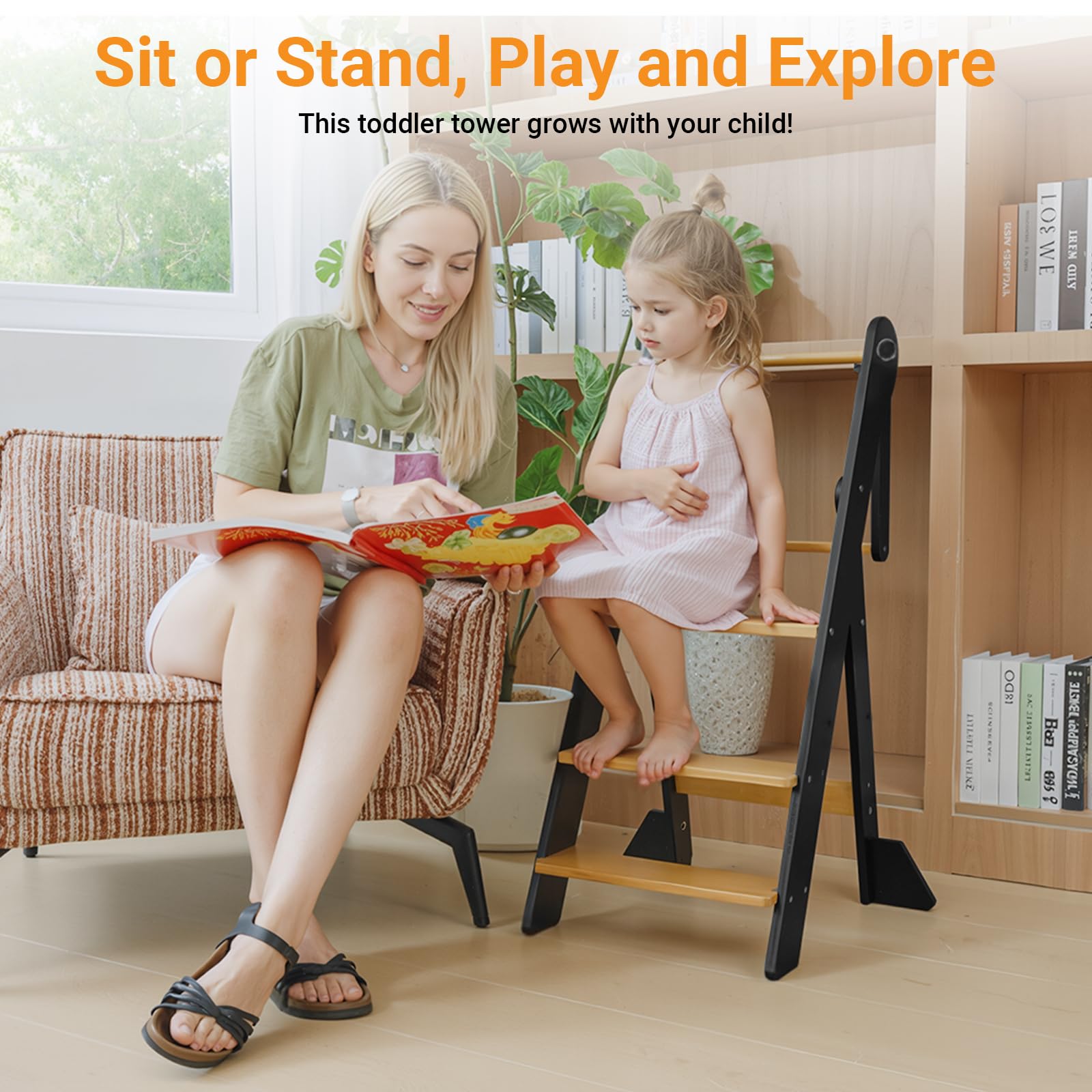 COSYLAND portable fold-design stool, easy to move around the home.
