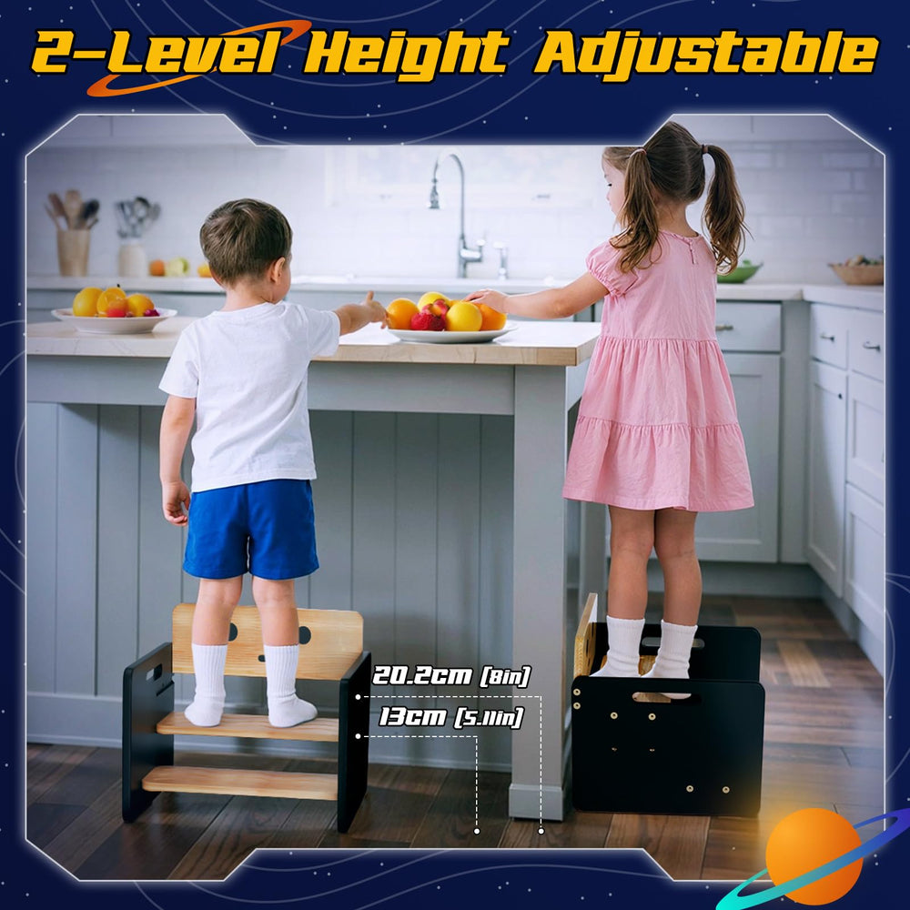 COSYLAND robot stool side handles provide easy grip for kids and caregivers