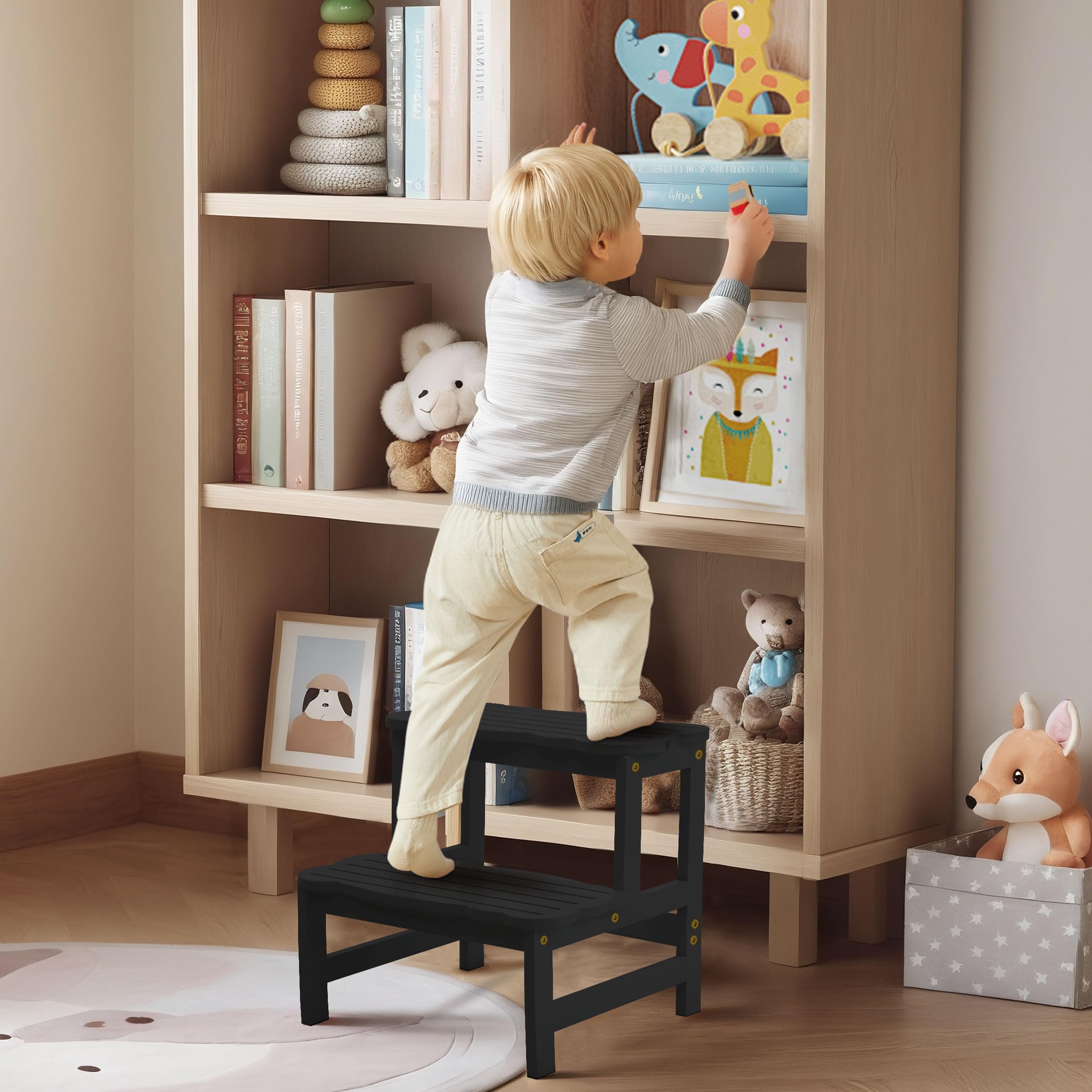 COSYLAND step stool supports potty training and toothbrushing routines