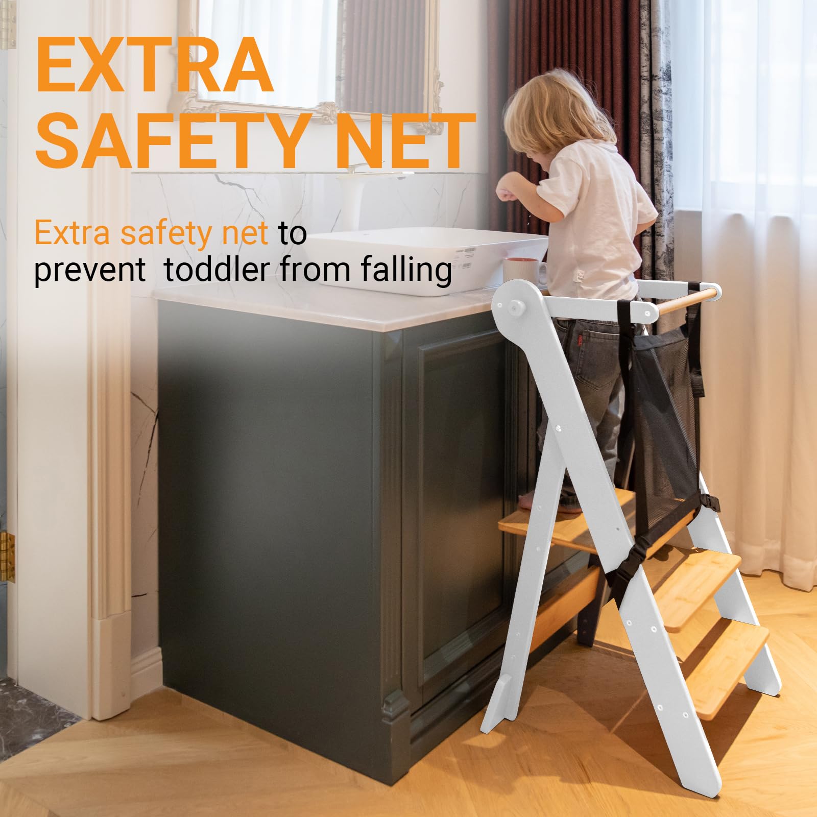 COSYLAND toddler kitchen stool height adjustment supports growth and varied counter heights