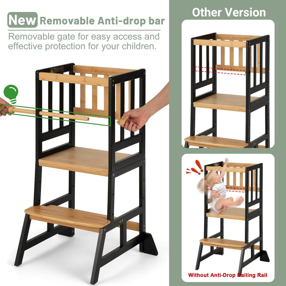 COSYLAND toddler standing tower adjustable levels grow with your child.