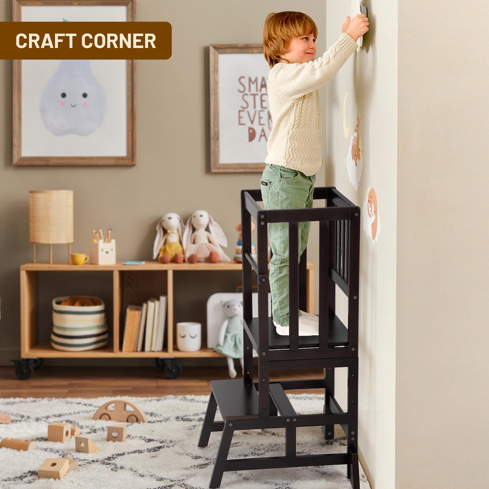 COSYLAND toddler standing tower CPC-certified safety and quality assurance