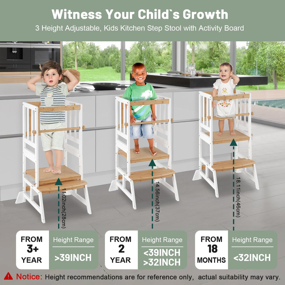 COSYLAND Toddler Standing Tower removable railing highlights added safety while growing with your child