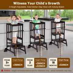COSYLAND toddler standing tower safety rail removable for secure cooking tasks