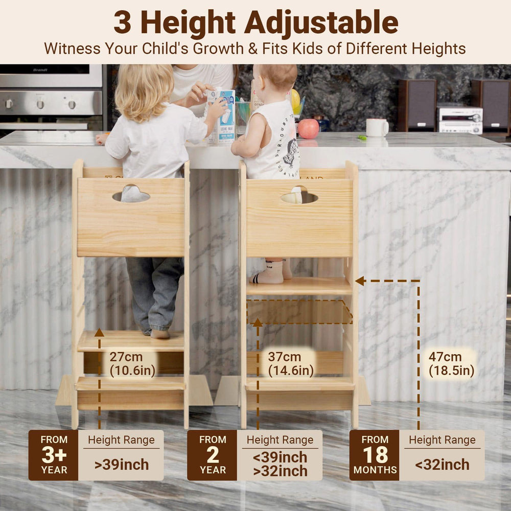 COSYLAND toddler standing tower three-height settings for growing kids