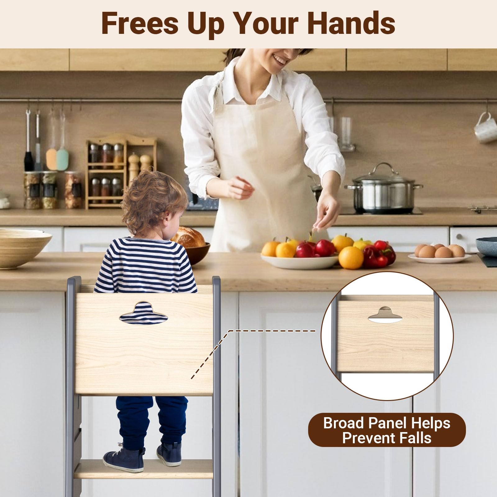 COSYLAND tower three-level adjustment fits growing kids at countertops
