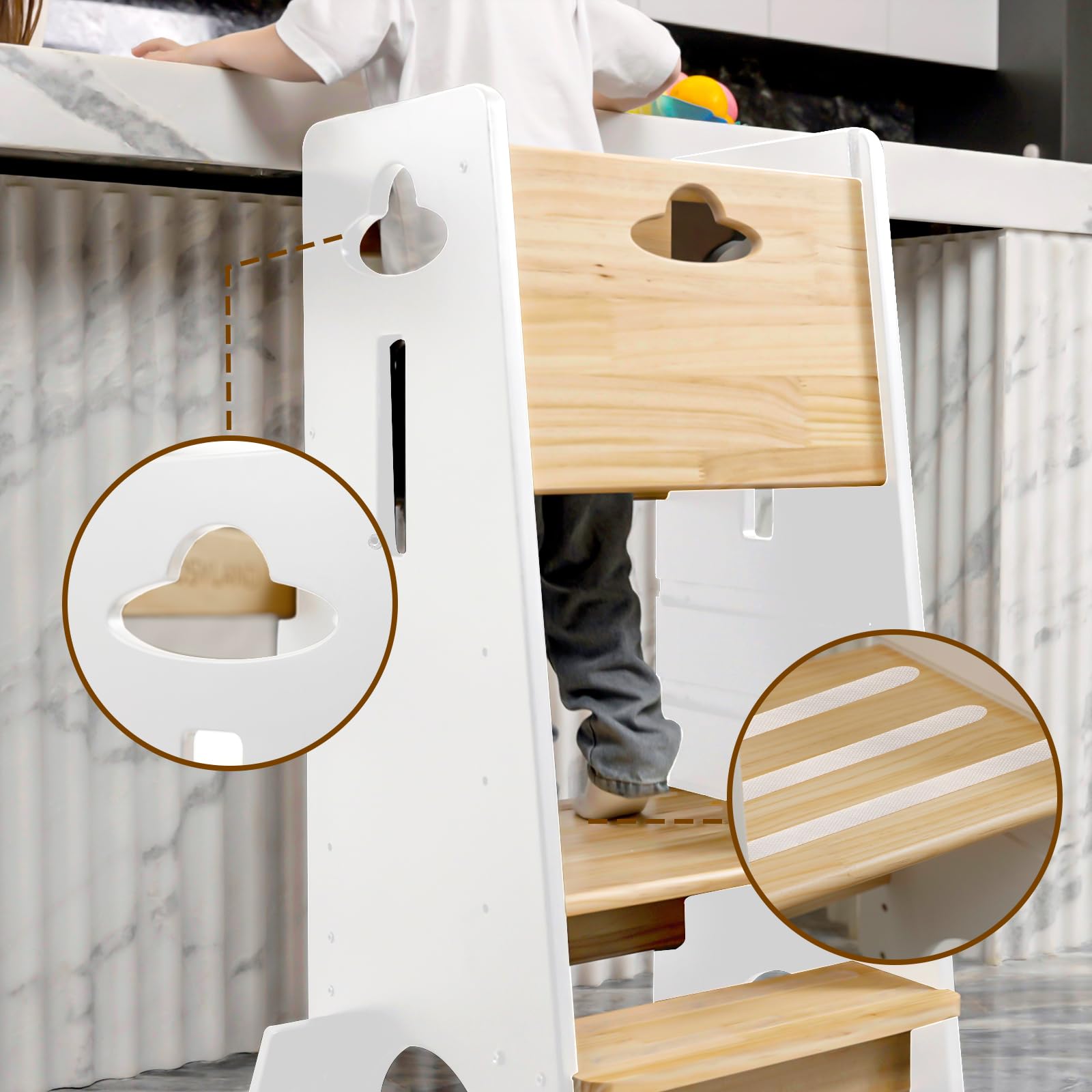 COSYLAND toddler standing tower three-level design grows with your child.