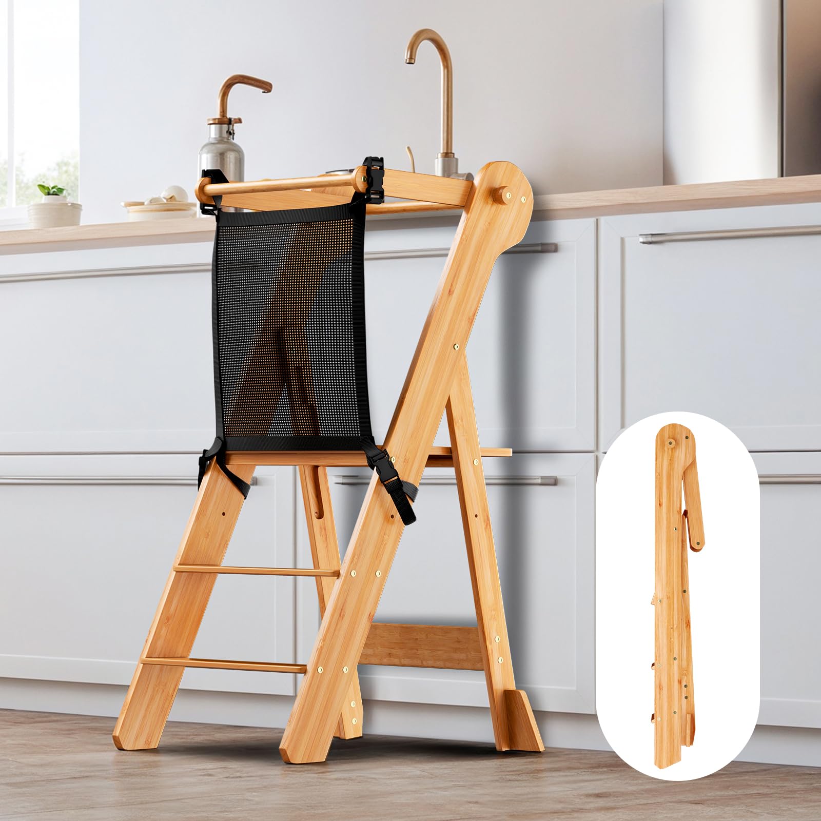 COSYLAND Toddler-step-stool-anti-slip-feet ensures confident steps by curious learners.