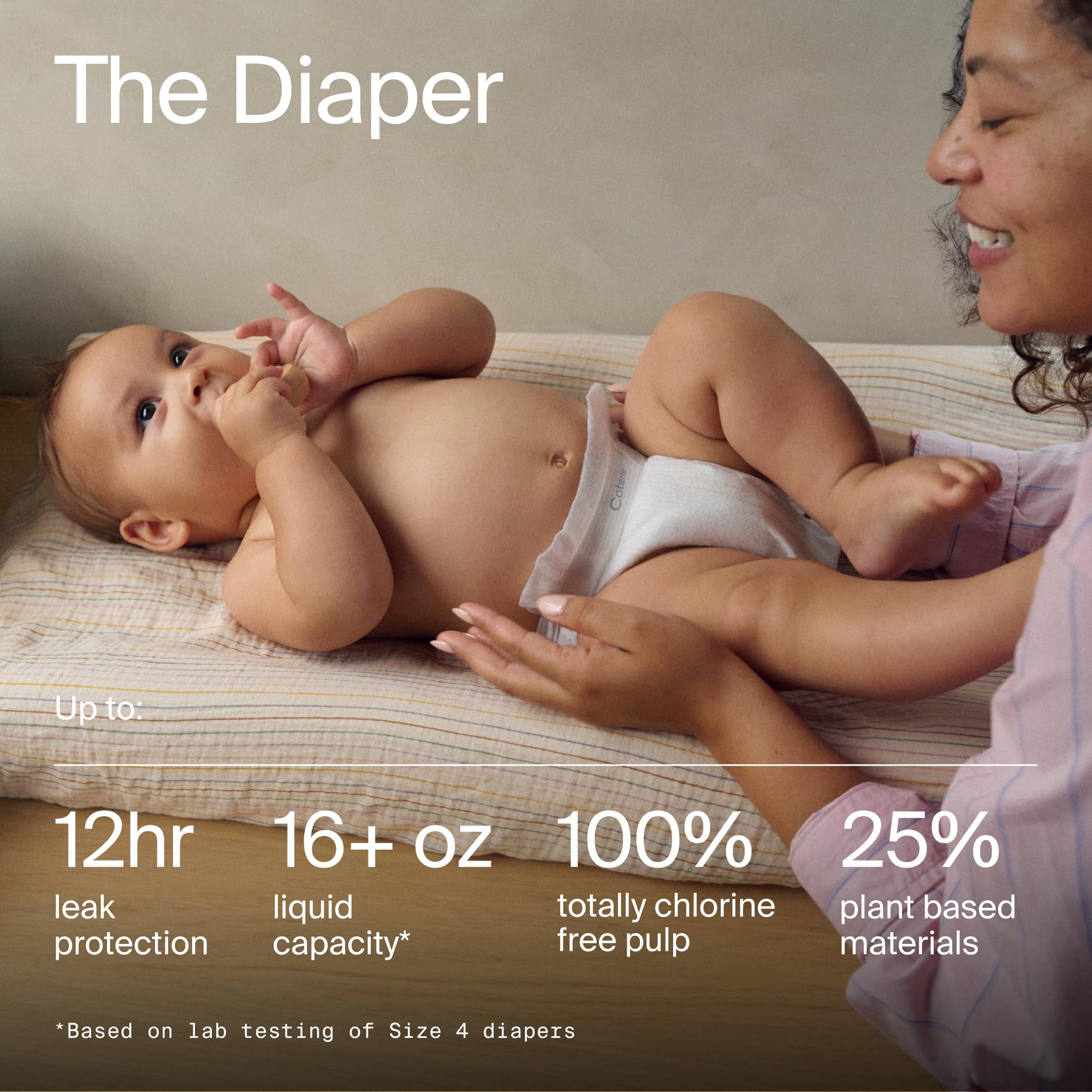 Coterie 448 wipes pack image highlighting eight-pack of unscented, plant-based wipes.