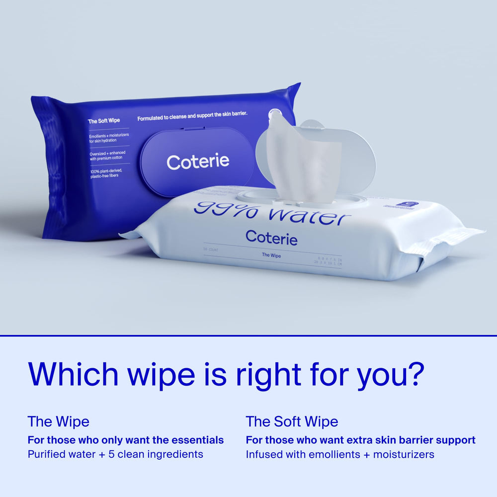 Coterie Baby Soft Wipe packaging illustrates FSC-certified sourcing and sustainable packaging.