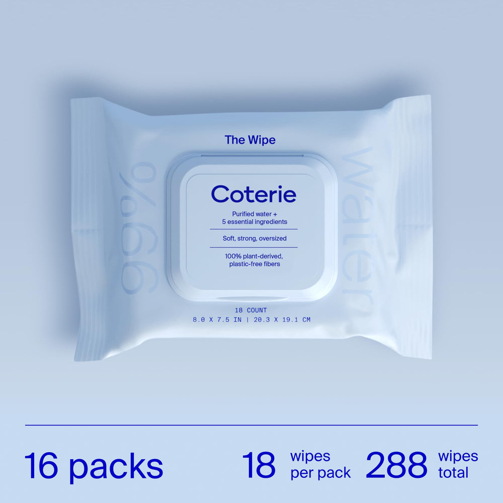 Coterie baby wipes plant-based fibers closeup highlighting eco-friendly material for sensitive skin