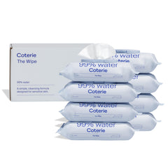 Coterie Baby Wipes unscented packfront, ideal for newborn diaper changes with gentle moisture.