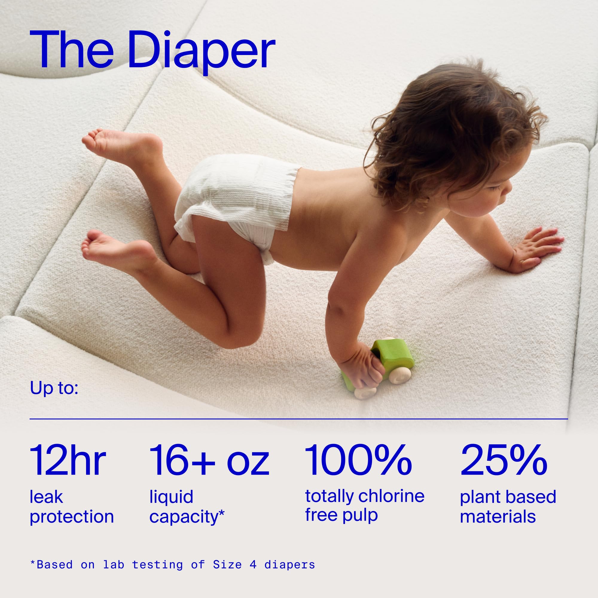 Coterie diapers size 2 in compact newborn-friendly package.