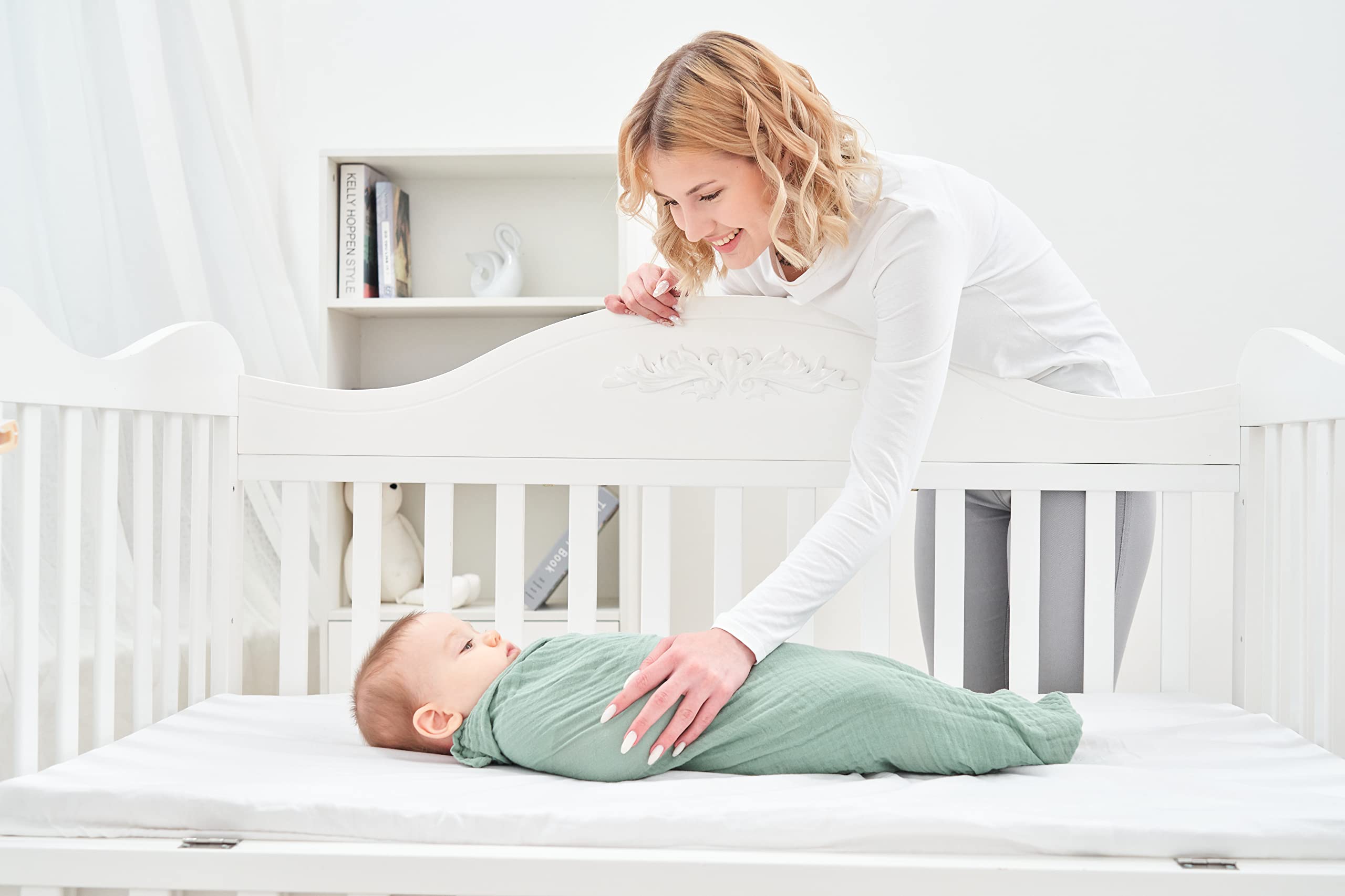 CottCare baby muslin swaddle multi-use as burp cloth and cover