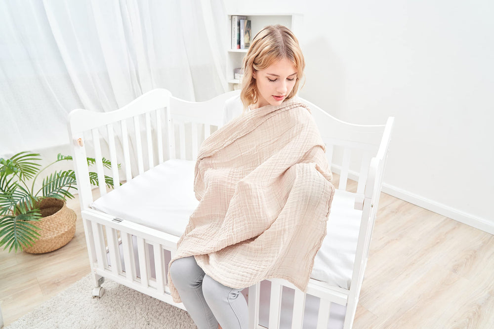 CottCare nursing cover doubles as sun shade for baby