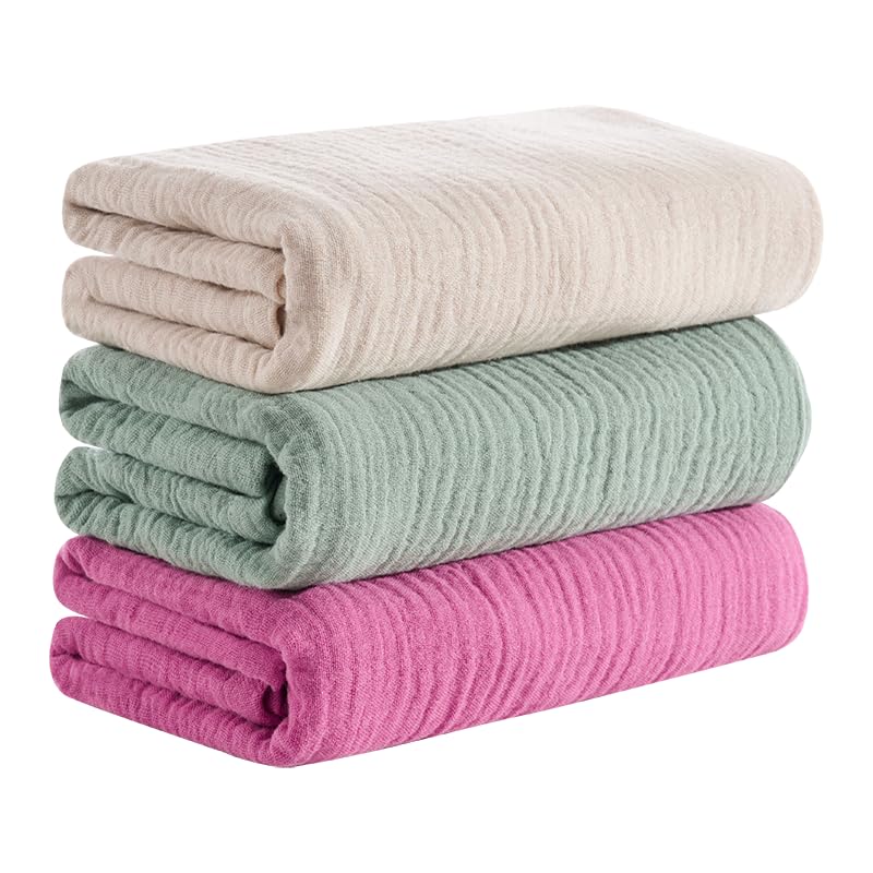 CottCare baby muslin swaddle rose pink pack demonstrates convenient 3-pack swaddling for newborns.
