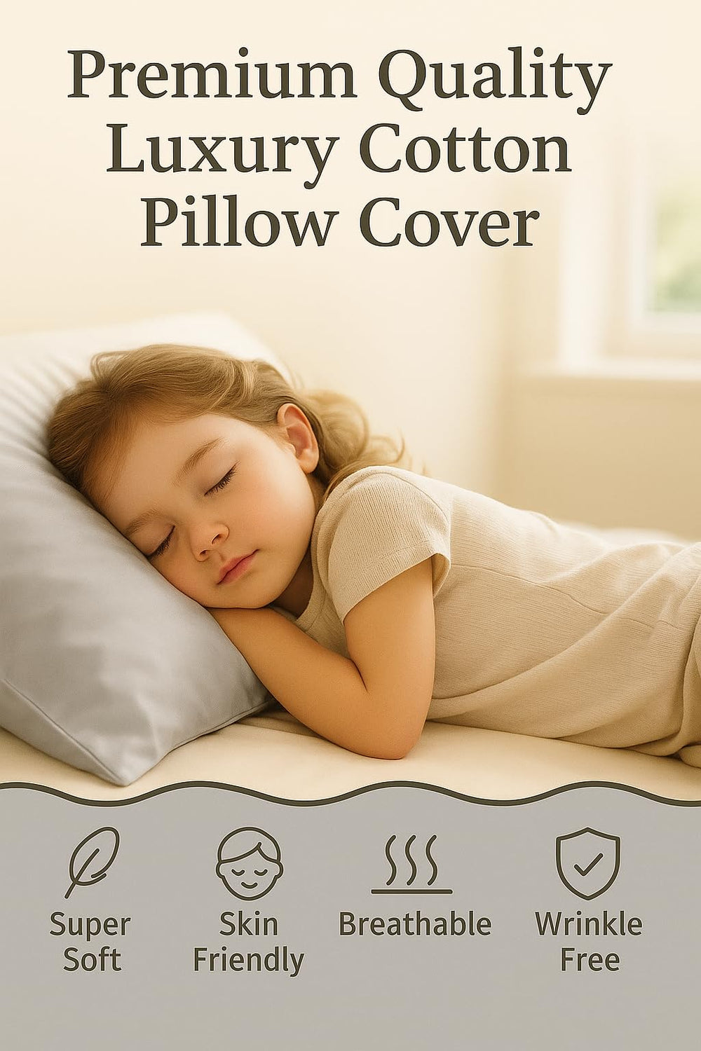 COTTON STICH pillowcase silver-grey folded packaging communicates gift-ready presentation.